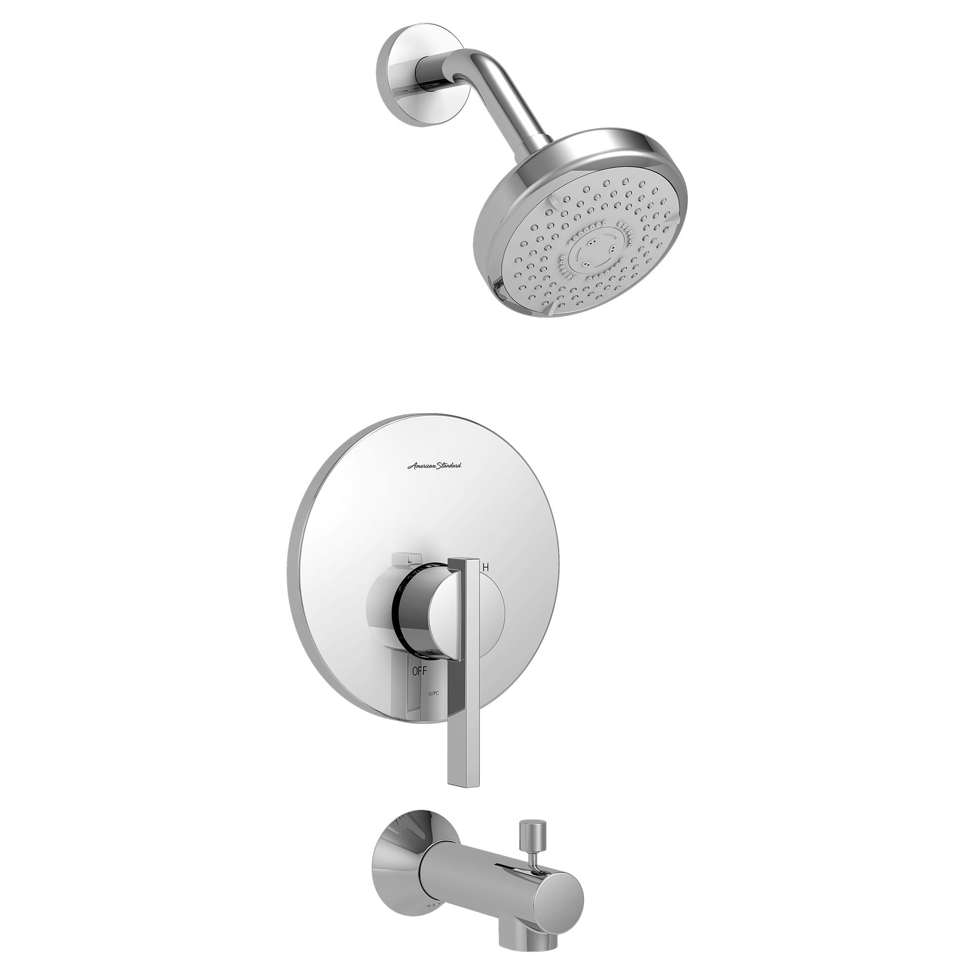 Berwick 175 gpm 66 L min Tub and Shower Trim Kit With 3 Function Showerhead Double Ceramic Pressure Balance Cartridge and Lever Handle CHROME